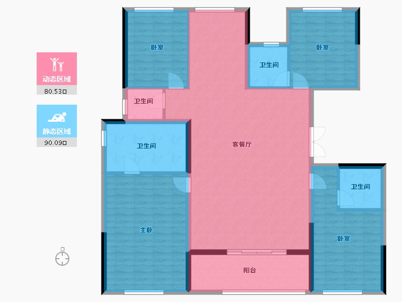 浙江省-杭州市-建杭霞映锦绣里-156.24-户型库-动静分区