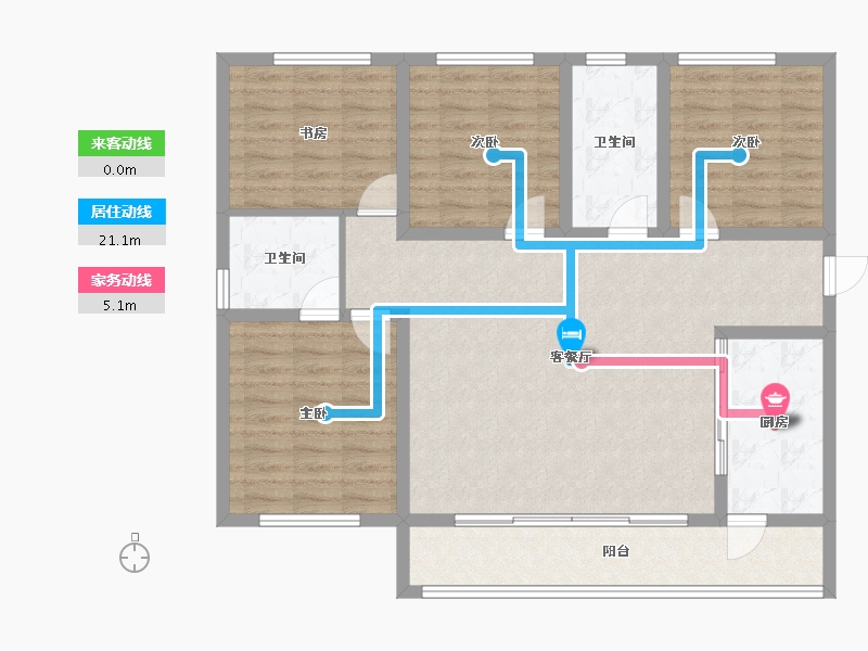 陕西省-西安市-香榭龙轩-111.33-户型库-动静线