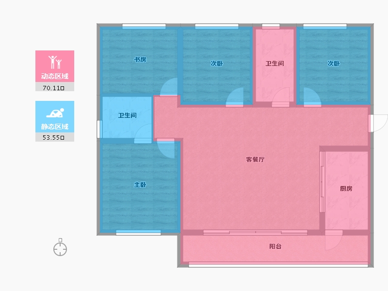 陕西省-西安市-香榭龙轩-111.33-户型库-动静分区