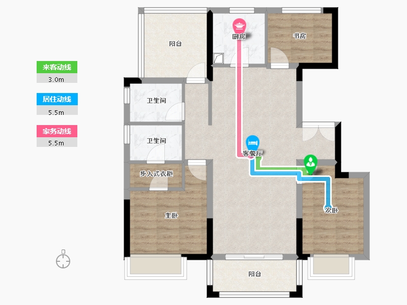 浙江省-宁波市-合生天乾湾-89.00-户型库-动静线