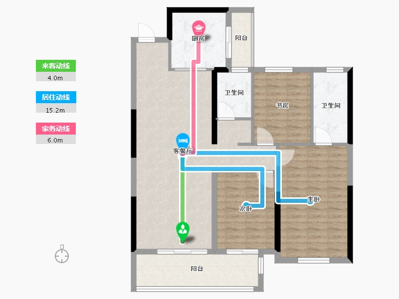 陕西省-西安市-香榭龙轩-101.29-户型库-动静线