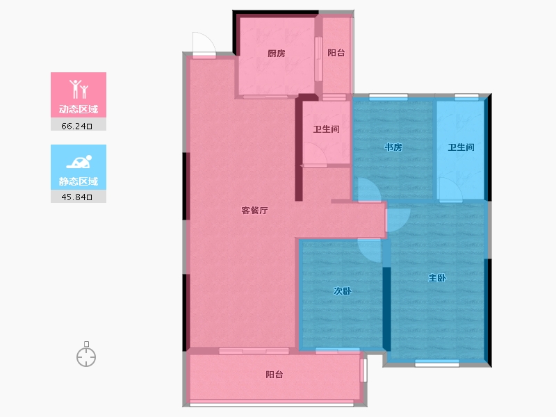 陕西省-西安市-香榭龙轩-101.29-户型库-动静分区