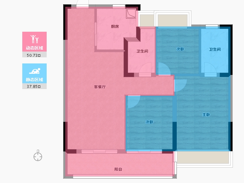 江苏省-苏州市-海上云璟-79.20-户型库-动静分区