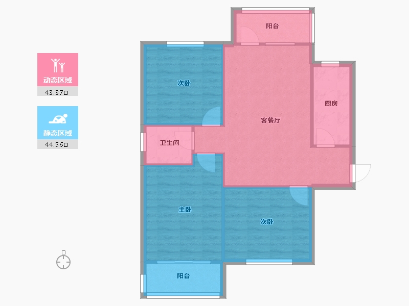 河北省-邢台市-天一城-北区-88.60-户型库-动静分区