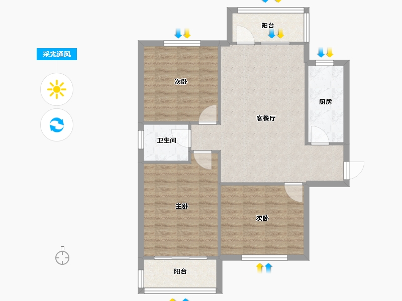 河北省-邢台市-天一城-北区-88.60-户型库-采光通风