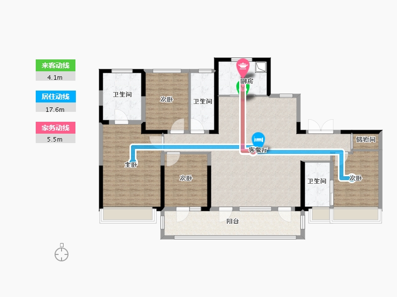 江苏省-苏州市-狮山金茂府-149.66-户型库-动静线