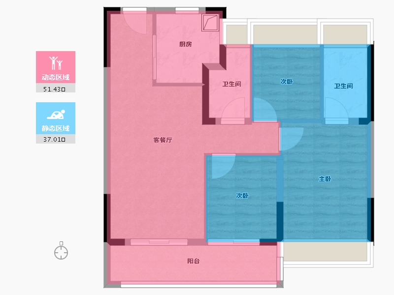 江苏省-苏州市-海上云璟-79.20-户型库-动静分区