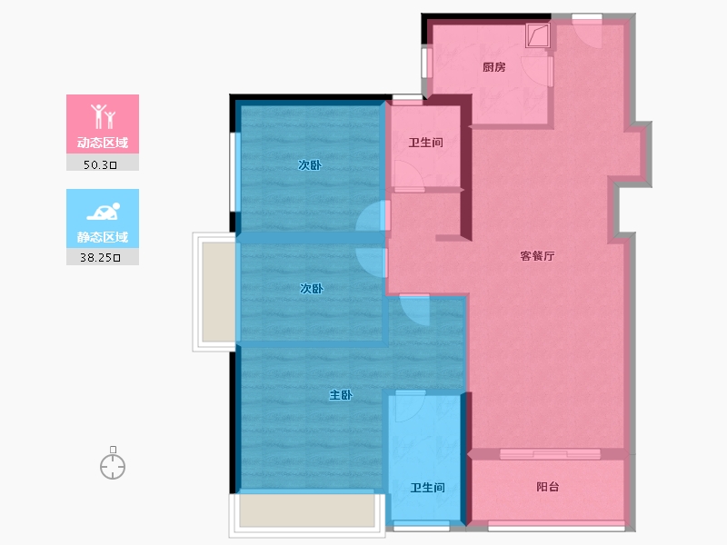 广东省-珠海市-恒荣城市溪谷三期-78.39-户型库-动静分区