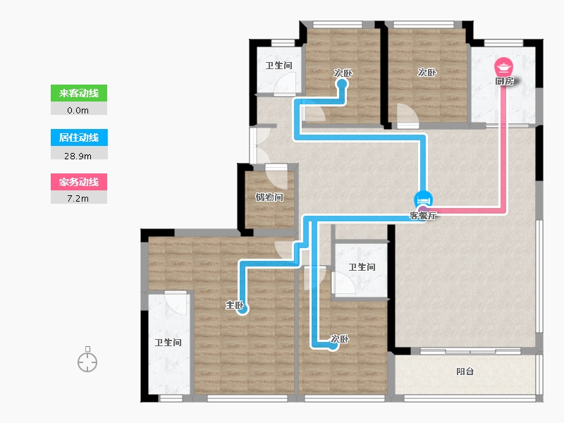 福建省-福州市-建发瑞云-137.60-户型库-动静线