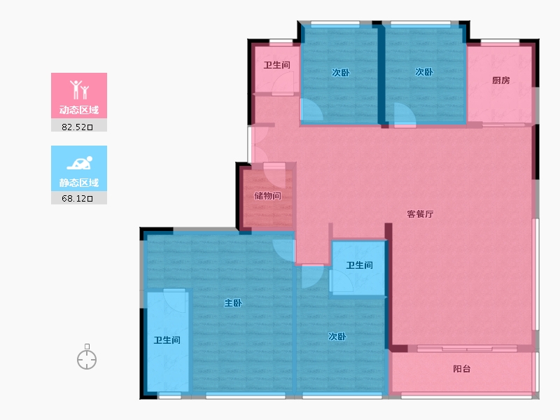 福建省-福州市-建发瑞云-137.60-户型库-动静分区