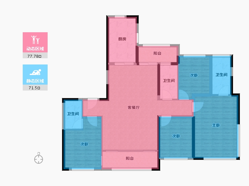 福建省-福州市-建发瑞云-135.21-户型库-动静分区