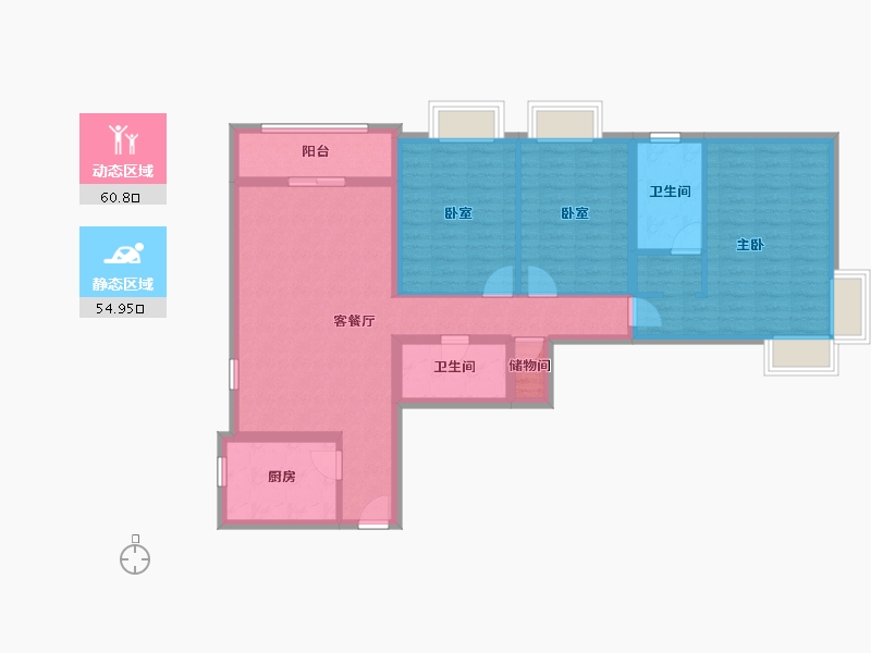 北京-北京市-金海国际-南区-117.42-户型库-动静分区