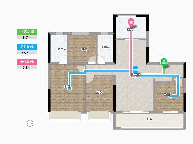 浙江省-绍兴市-金茂暨阳府-116.00-户型库-动静线