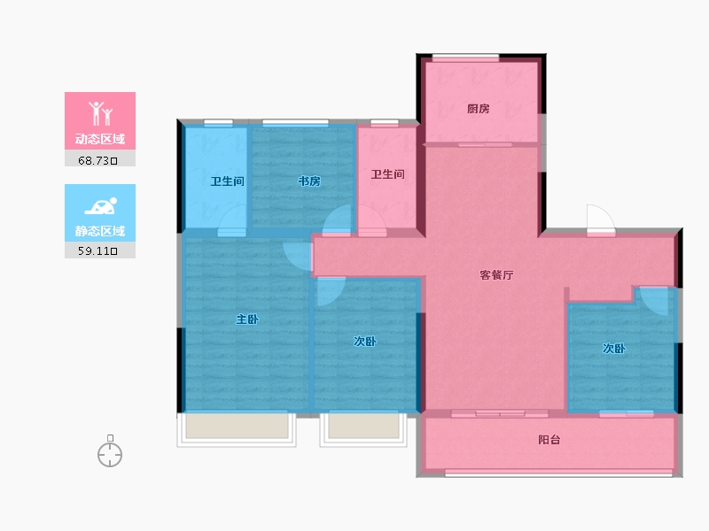 浙江省-绍兴市-金茂暨阳府-116.00-户型库-动静分区