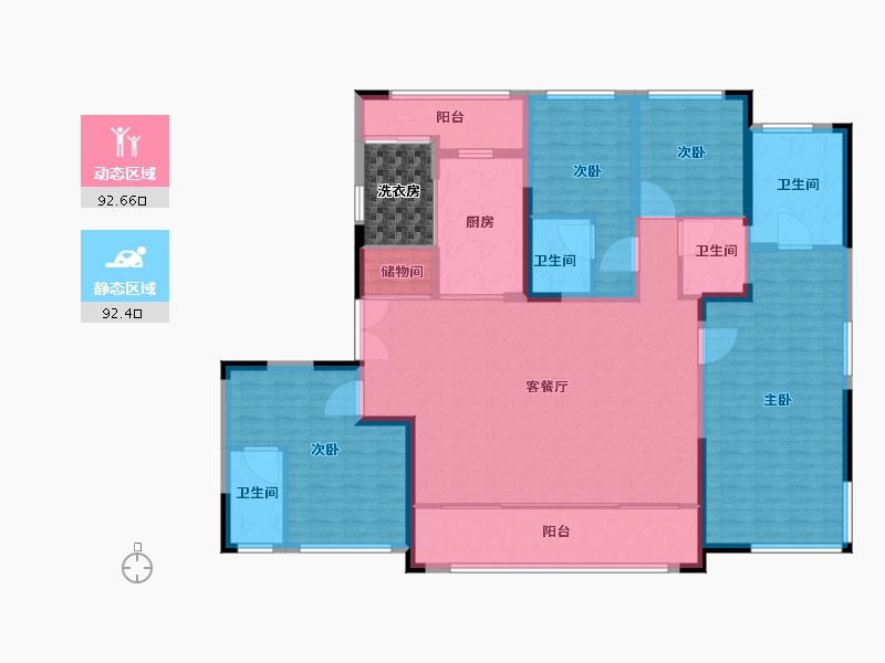 福建省-福州市-建发瑞云-174.41-户型库-动静分区