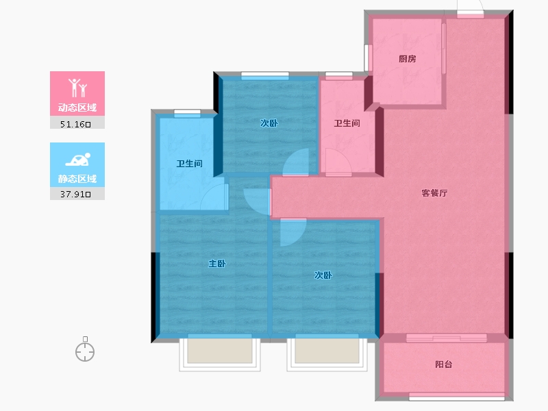 浙江省-绍兴市-金茂暨阳府-80.00-户型库-动静分区