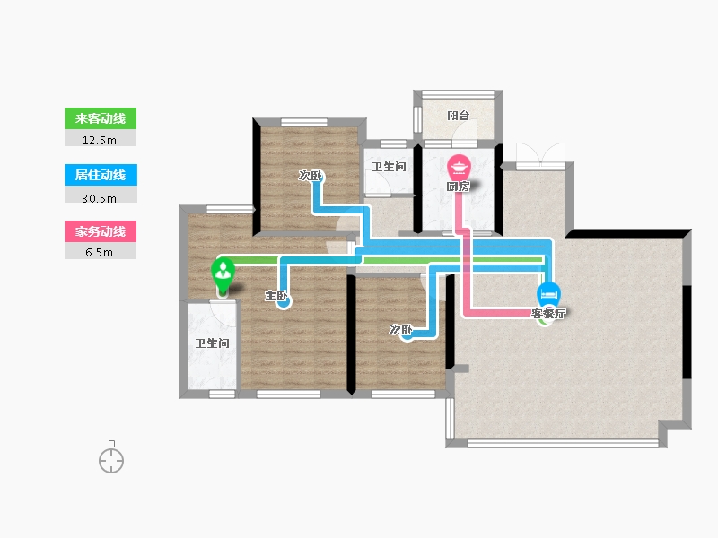 四川省-绵阳市-邦泰臻境-105.27-户型库-动静线