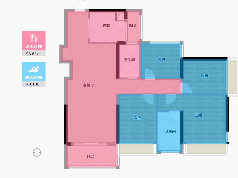 广东省-珠海市-恒荣城市溪谷三期-94.40-户型库-动静分区