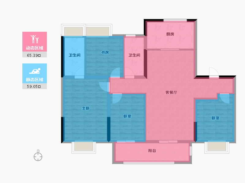 江苏省-徐州市-大华·岚翠-112.05-户型库-动静分区