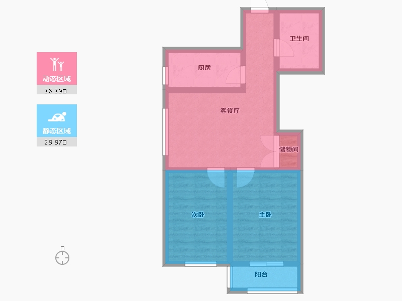 天津-天津市-翠亨村-67.82-户型库-动静分区