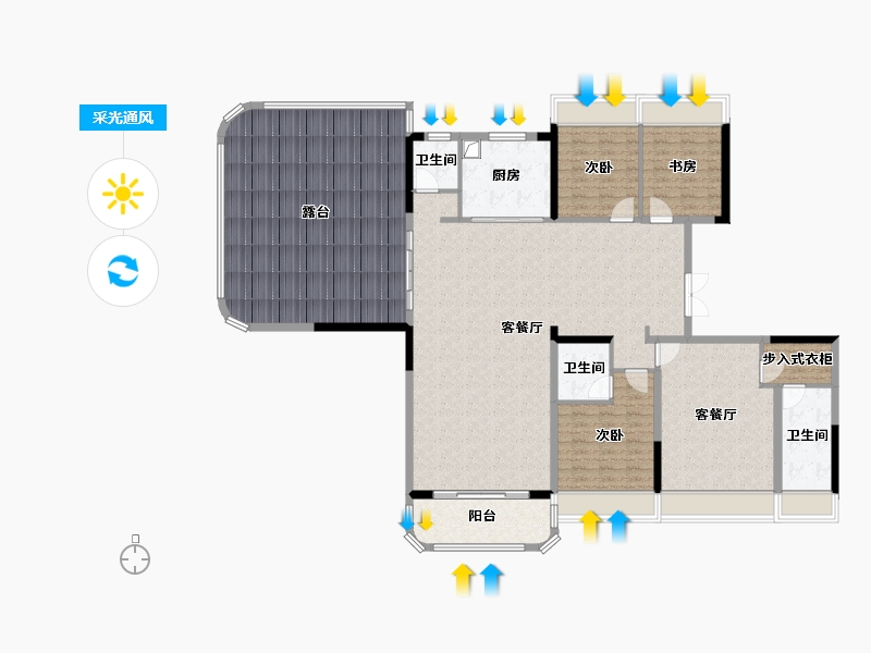 安徽省-芜湖市-伟星翡翠森林-194.87-户型库-采光通风