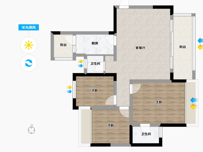 四川省-成都市-国投天樾云宸-85.00-户型库-采光通风