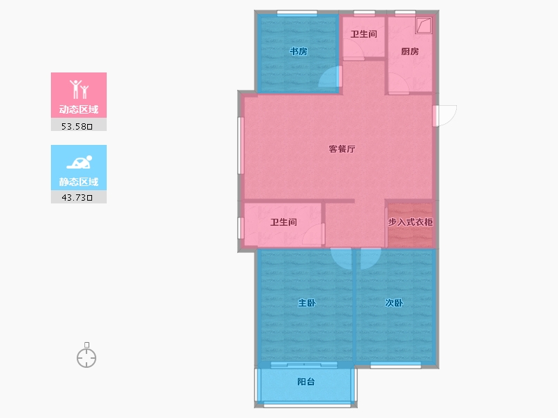 浙江省-宁波市-横辉景苑-110.00-户型库-动静分区