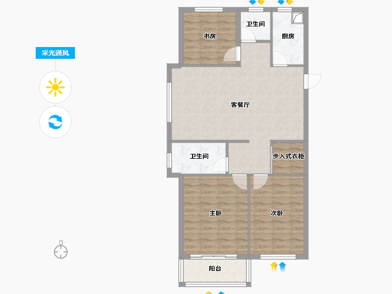 浙江省-宁波市-横辉景苑-110.00-户型库-采光通风