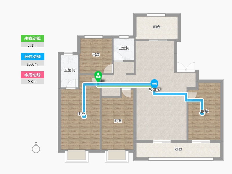 浙江省-杭州市-绿城·沁百合-116.49-户型库-动静线