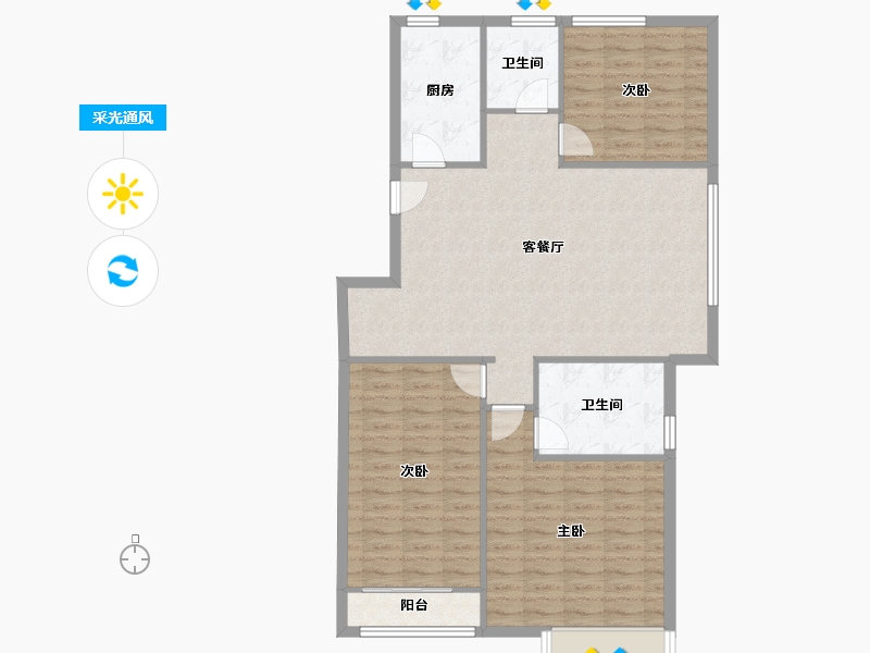 浙江省-温州市-麓雅苑-111.20-户型库-采光通风