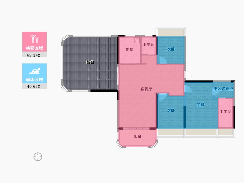 安徽省-芜湖市-伟星翡翠森林-128.36-户型库-动静分区