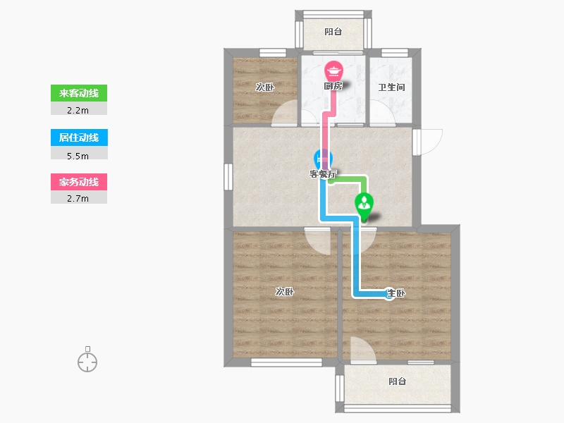 江苏省-南京市-盐仓桥11号小区-55.16-户型库-动静线