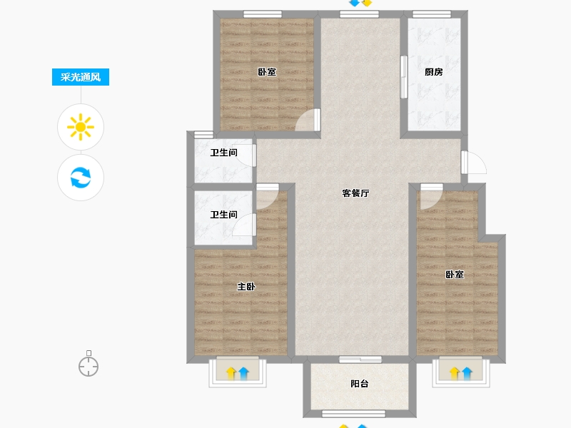 河北省-石家庄市-石家庄市无极县慢城-116.80-户型库-采光通风