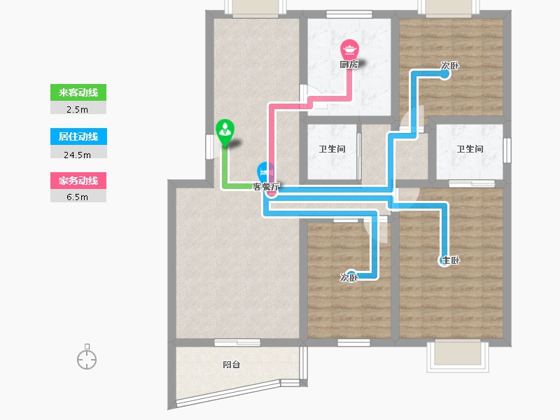 北京-北京市-新华联锦园-113.67-户型库-动静线