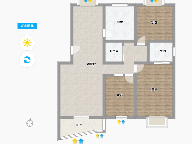 北京-北京市-新华联锦园-113.67-户型库-采光通风