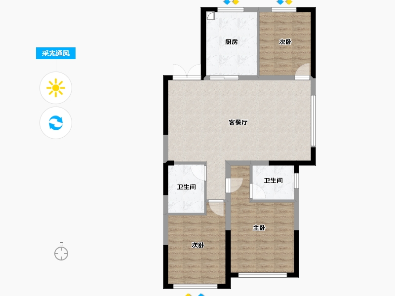 黑龙江省-黑河市-东海明珠-100.30-户型库-采光通风