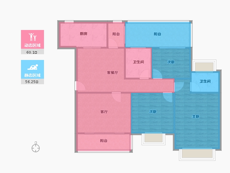 广东省-深圳市-海龙苑-105.00-户型库-动静分区