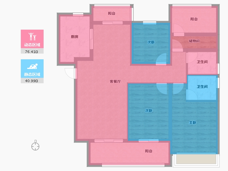 河南省-郑州市-金桥西棠-120.00-户型库-动静分区