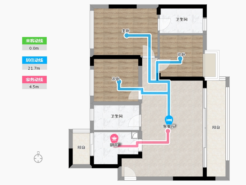 四川省-广元市-和信凤凰世纪城海棠华庭-83.85-户型库-动静线