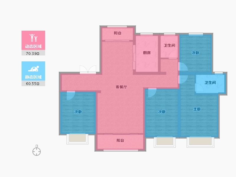 陕西省-渭南市-汇邦沋河瑞府-132.00-户型库-动静分区