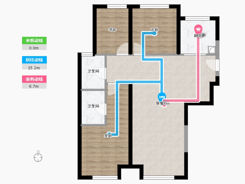 陕西省-西安市-绿城春风心语-96.45-户型库-动静线