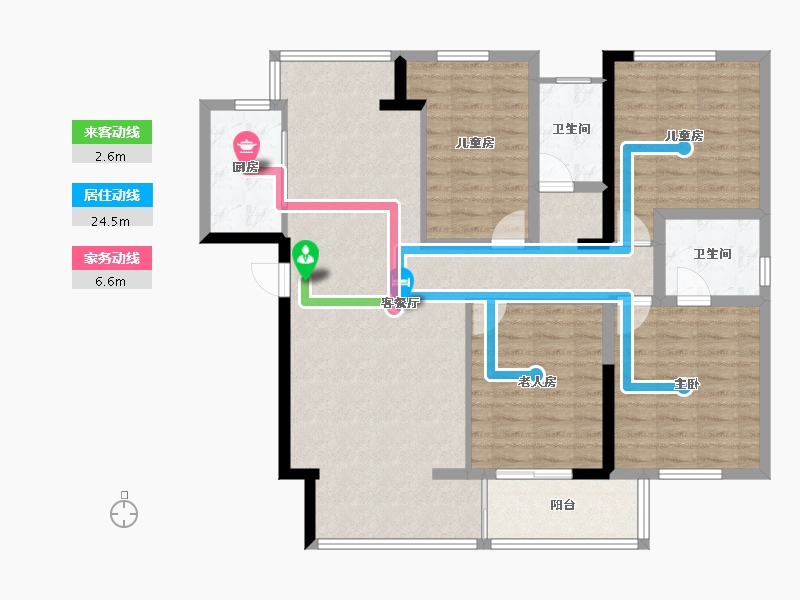 福建省-泉州市-玉龙花苑二期项目部-112.00-户型库-动静线