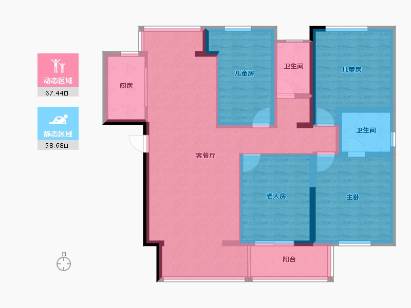 福建省-泉州市-玉龙花苑二期项目部-112.00-户型库-动静分区