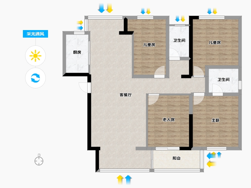 福建省-泉州市-玉龙花苑二期项目部-112.00-户型库-采光通风