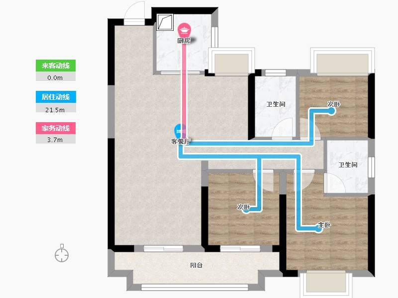 湖北省-武汉市-武汉城建汉江云宸-77.68-户型库-动静线