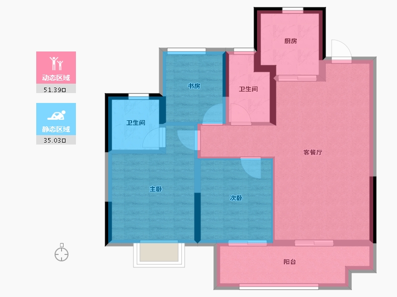 安徽省-芜湖市-和光瑞府-77.06-户型库-动静分区