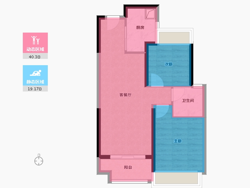 湖北省-武汉市-武汉城建汉江云宸-52.32-户型库-动静分区