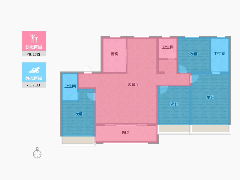 山东省-济南市-中建大学里-136.00-户型库-动静分区