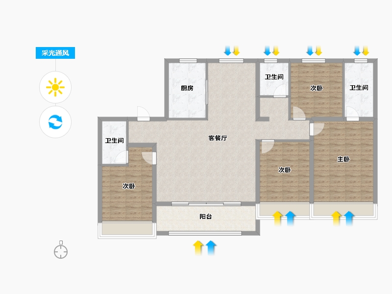 山东省-济南市-中建大学里-136.00-户型库-采光通风