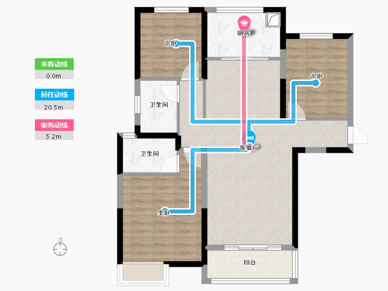 陕西省-榆林市-泰发祥·云樾-88.90-户型库-动静线